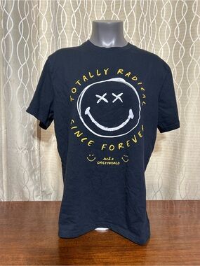 Black Totally Radical Smile Graphic Short-Sleeve Tee